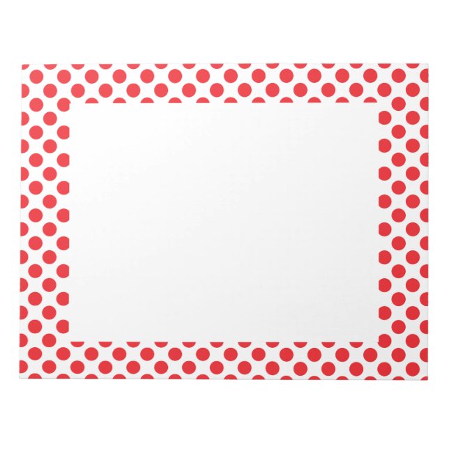 Red on White Polka Dot Notizblock (Vorderseite)