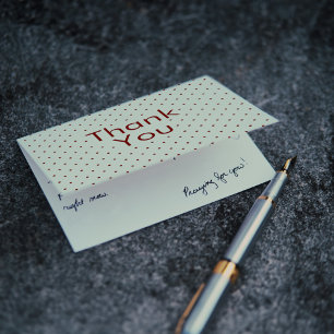 Red on White Polka Dots Dankeskarte