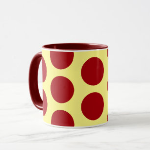 Red on Yellow Polka Dot Art Tassen Cup