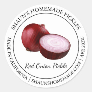Red Onion Pickle Modernes Label Runder Aufkleber