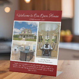 Red Open House Real Estate Listing Photo Sockelschild