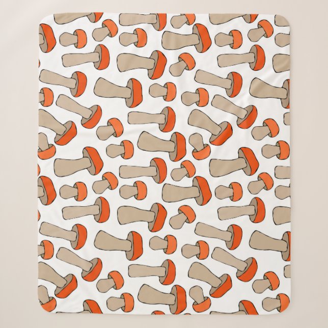 Red Orange Aspen Mushrooms Muster Sherpadecke (Vorderseite)