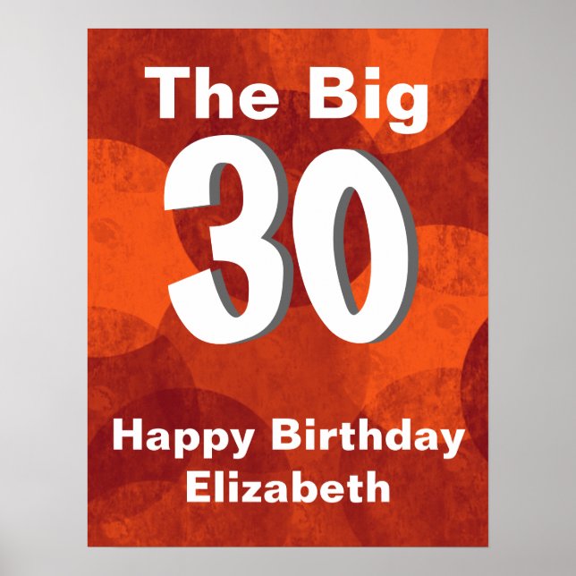 Red Orange Birthday Poster (Vorne)
