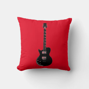 Red Orange Black Pop Art Electric Gitarre Kissen