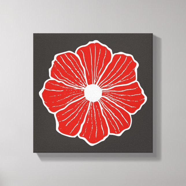 Red Orange Blume Art Leinwand (Vorderseite)