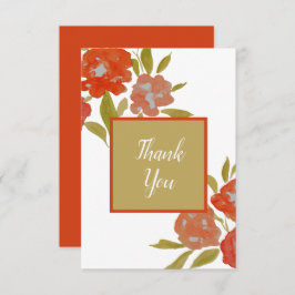 Red Orange Bohemisch Gold FloralFlat Dankeschön Ka Dankeskarte