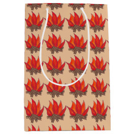 Red Orange Camping Campfire Summer Camp Mittlere Geschenktüte