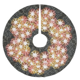 Red Orange Compass Gemstone Kristall Gold Polyester Weihnachtsbaumdecke