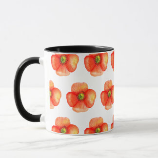 Red Orange Country Rose Blume Watercolor Design Tasse