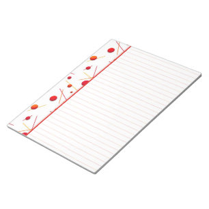 Red Orange Dots and Lines Border Notepad Notizblock