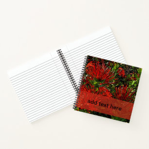 Red Orange Firebush Pflanze Notizbuch