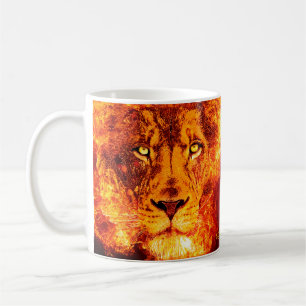 Red Orange Flaming Lion of Judah Kaffeetasse