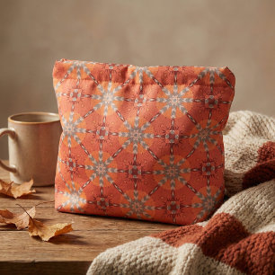 Red Orange Gray Ethnic Bohemisch Folk Art Muster Stoff