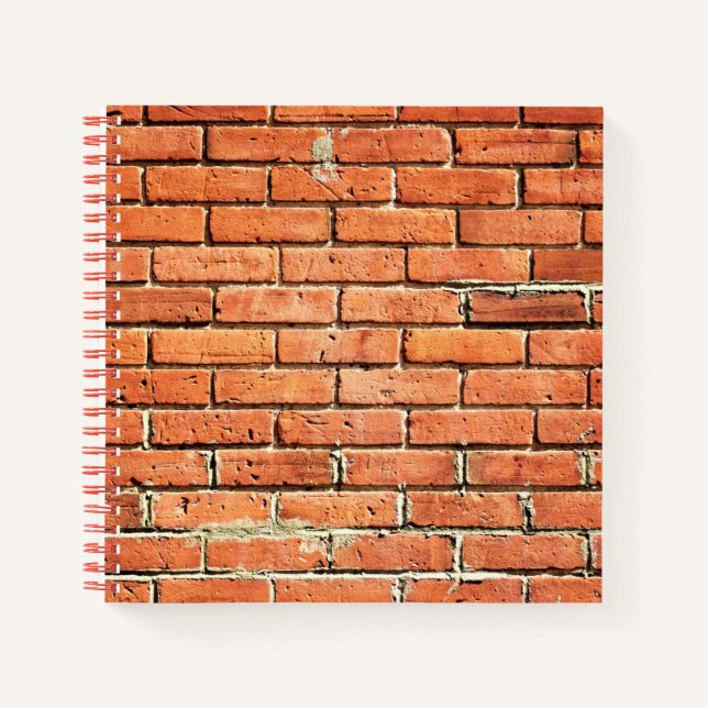Red Orange High Exposure City Brick Wall Notizbuch (Vorderseite)