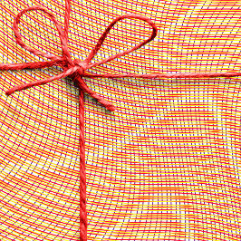 Red Orange Moiré Streifen Optische Illusion Abstra Geschenkpapier