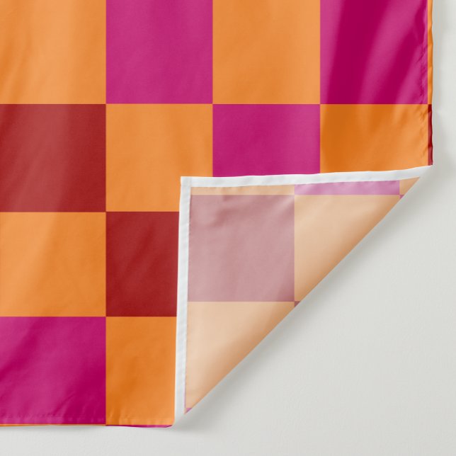 Red Orange Pink Checkered Pattern Design  Stoff (Von Creator hochgeladen)