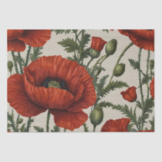 Red Orange Poppy Blume Seidenpapier