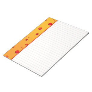 Red Orange Punkte und Linien Spaß Yello Border Not Notizblock