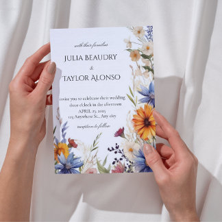 Red & Orange Rose Wedding Invite Einladung