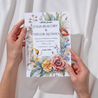 Red & Orange Rose Wedding Invite Einladung