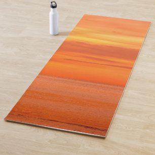 Red Orange Sea Sky Wolken Sunset Elegantes Templat Yogamatte