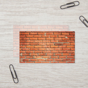 Red Orange Small Brick Wall City Business Card Visitenkarte