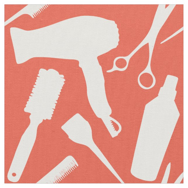 Red Orange Stylist Tools Haarstylist Friseur Salon Stoff (Nahaufnahme)
