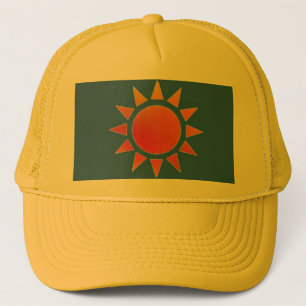 Red Orange Sun Hat Truckerkappe