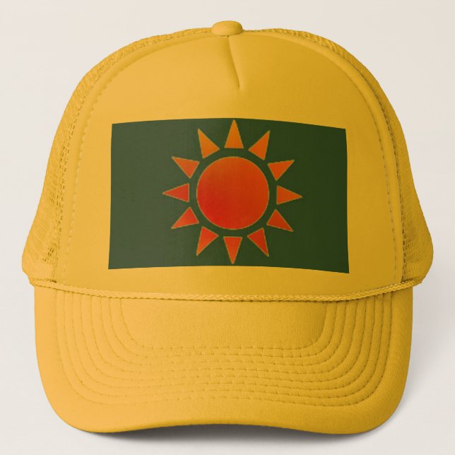 Red Orange Sun Hat Truckerkappe (Vorderseite)