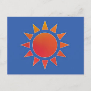 Red Orange Sun Postcard Postkarte