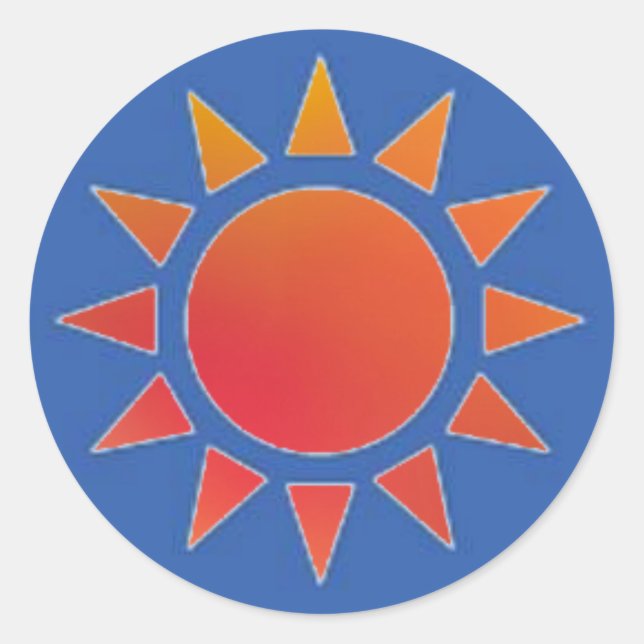 Red Orange Sun Sticker (Vorderseite)