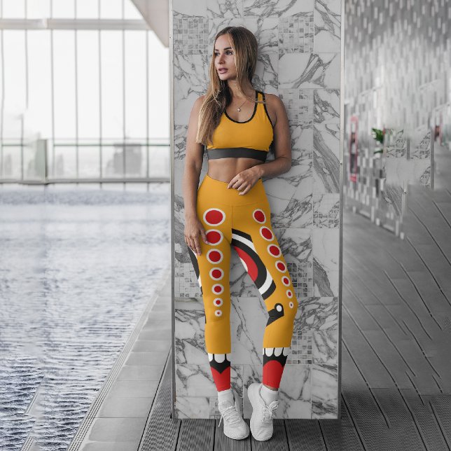 Red Orange Tiki Capri Leggings (Von Creator hochgeladen)