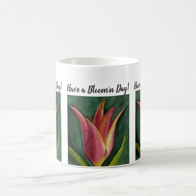 Red Orange Tulip Watercolor Blume Kaffeetasse (Mittel)