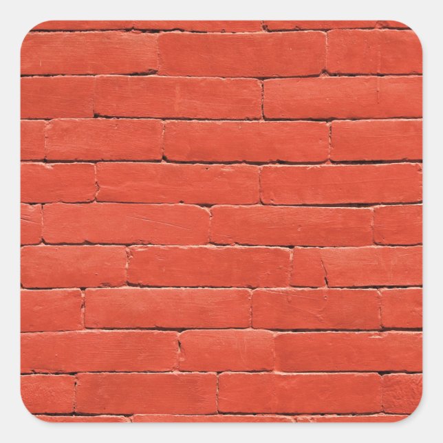 Red Orange Wall Quadratischer Aufkleber (Vorderseite)