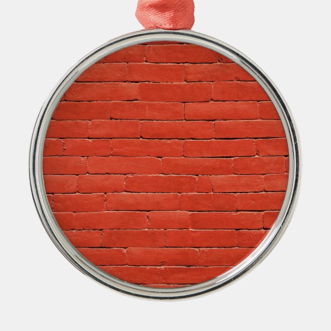 Red Orange Wall Silbernes Ornament (Vorne)