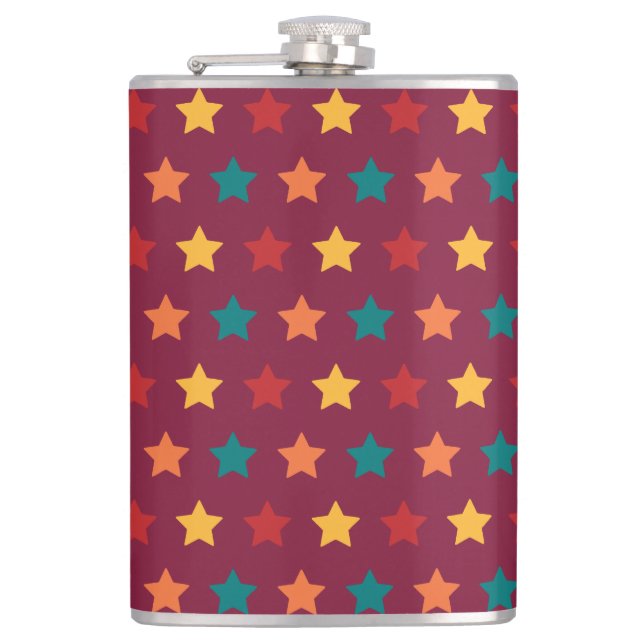 RED ORANGE YELLOW AQUAMARIN BURGUNDY STARS FLACHMANN (Vorderseite)