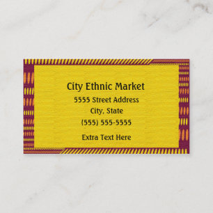 Red Orange Yellow Ethnic Business Card Visitenkarte