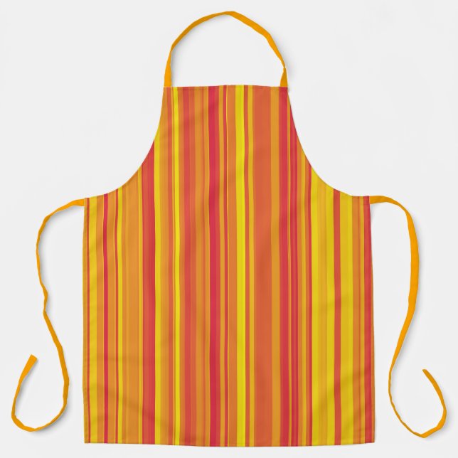 Red Orange Yellow Stripes Seamless Pattern Schürze (Vorderseite)