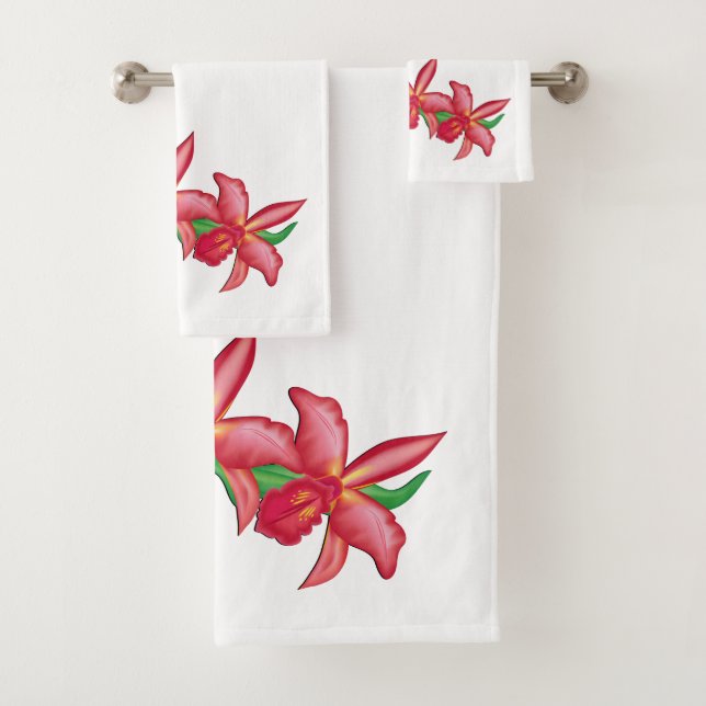 Red Orchid Badhandtuch Set (Insitu)