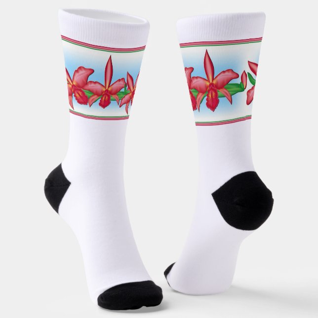 Red Orchid Socken (Gewinkelt)