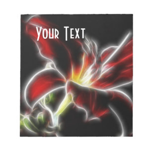Red Orchid Watercolor Floral Notepad Notizblock