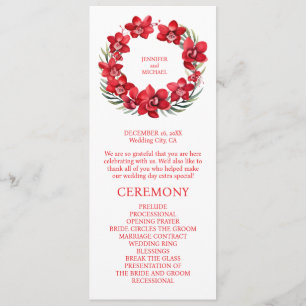 Red Orchids Hochzeitsprogramm Programm