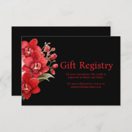 Red Orchids Wedding Registry Enclosure Card Begleitkarte