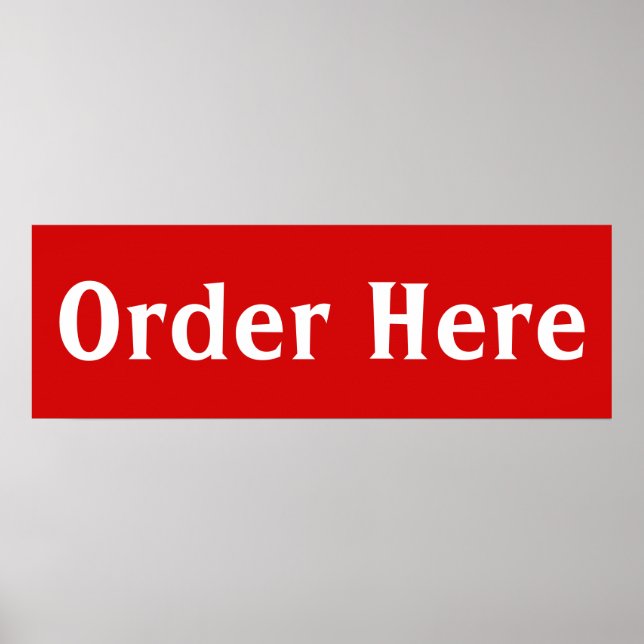 Red Order Here Diner Wall Art Poster Print (Vorne)