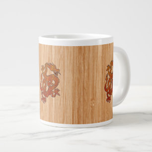 Red Oriental Dragon im Bambusstil Jumbo-Tasse