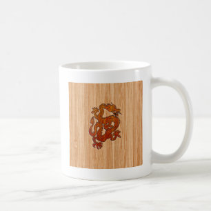 Red Oriental Dragon im Bambusstil Tasse