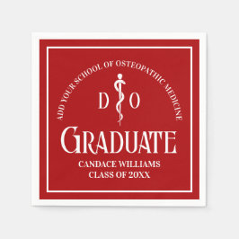 Red Osteopathic Medical School Graduation Party Serviette