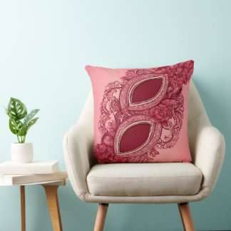 Red Ovals AI art Kissen