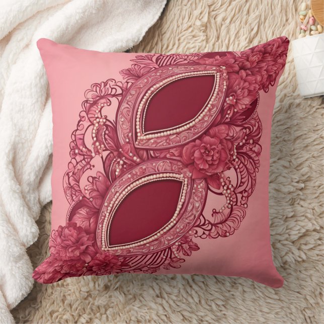 Red Ovals AI art Kissen (Decke)