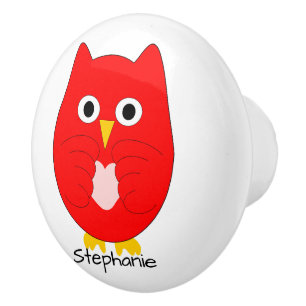Red Owl Design Personalisiert Keramikknauf
